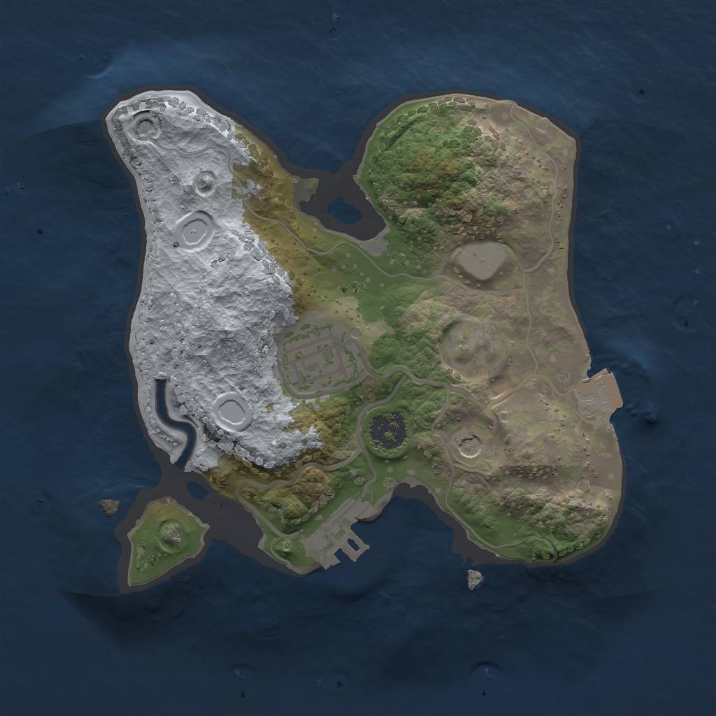 Rust Map: Procedural Map, Size: 2000, Seed: 198835315, 6 Monuments