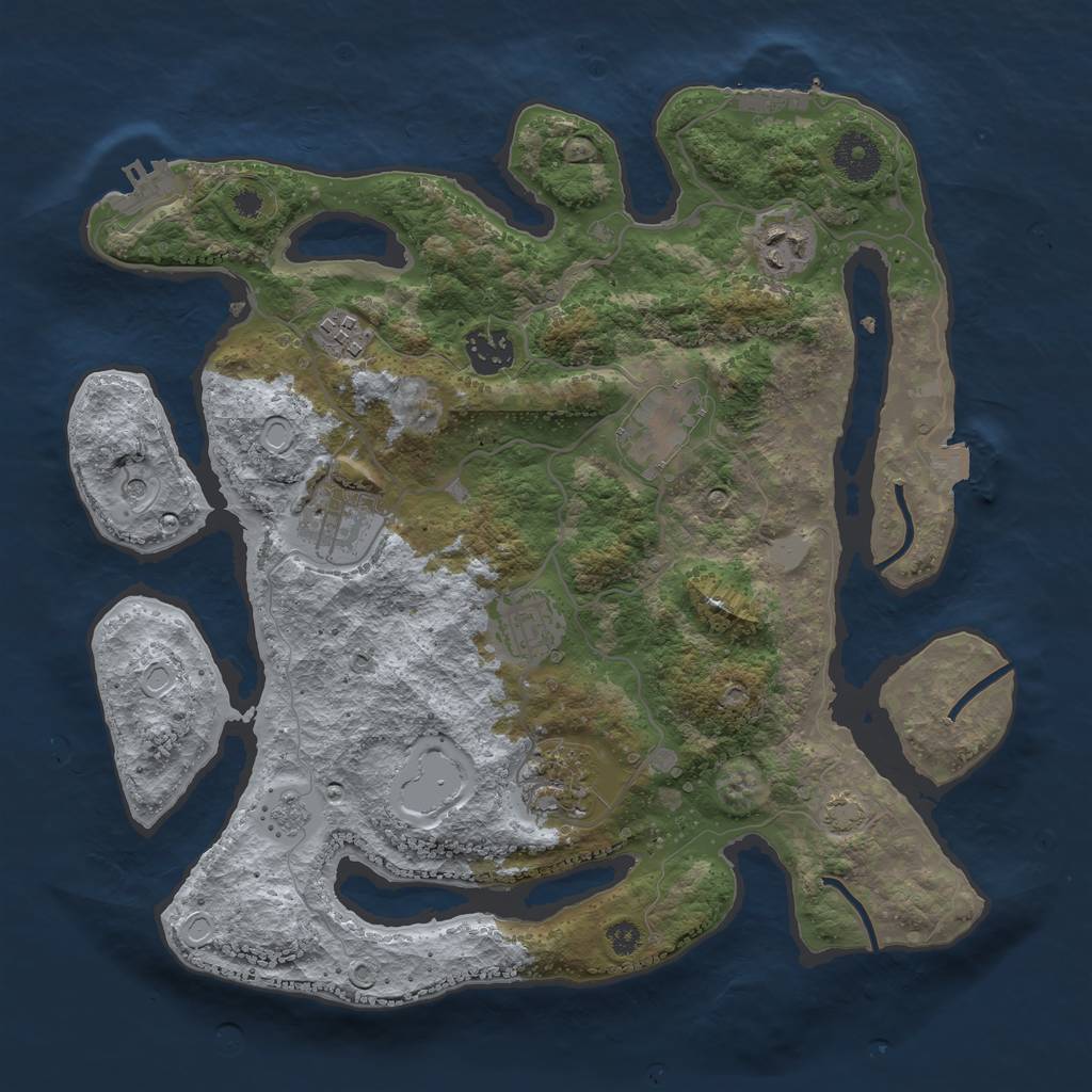 Rust Map: Procedural Map, Size: 3400, Seed: 46465890, 15 Monuments
