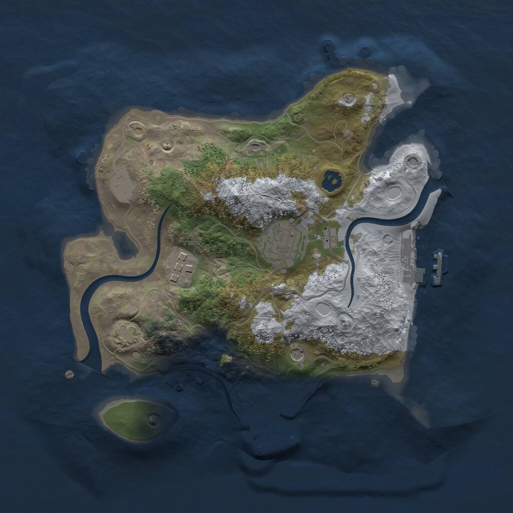 Rust Map: Procedural Map, Size: 2500, Seed: 1555739589, 7 Monuments