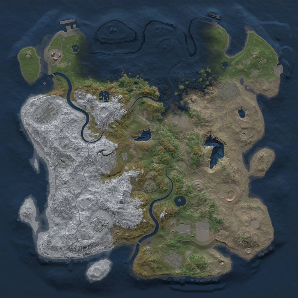 Rust Map: Procedural Map, Size: 4000, Seed: 148304065, 17 Monuments