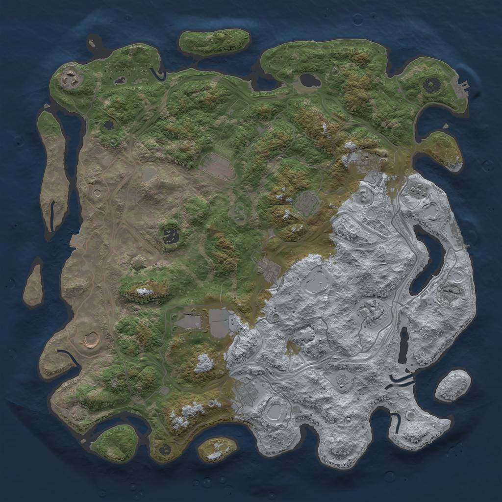 Rust Map: Procedural Map, Size: 4500, Seed: 804438776, 19 Monuments