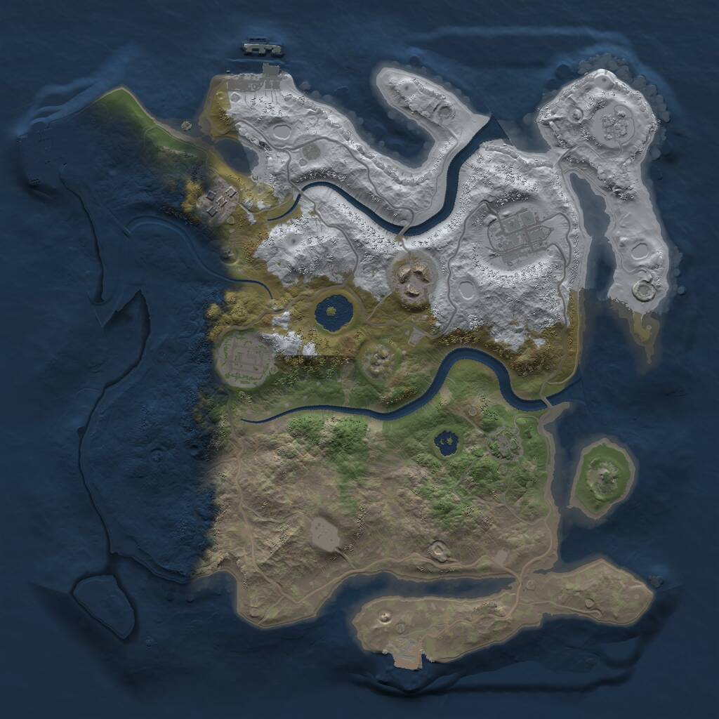Rust Map: Procedural Map, Size: 3000, Seed: 1715937017, 9 Monuments