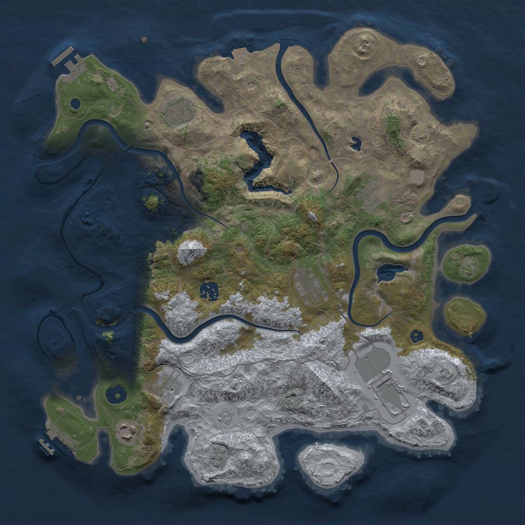 Rust Map: Procedural Map, Size: 4000, Seed: 13505166, 14 Monuments