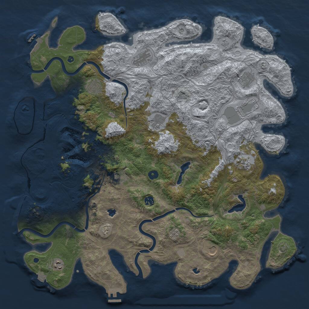 Rust Map: Procedural Map, Size: 4800, Seed: 1315389147, 17 Monuments