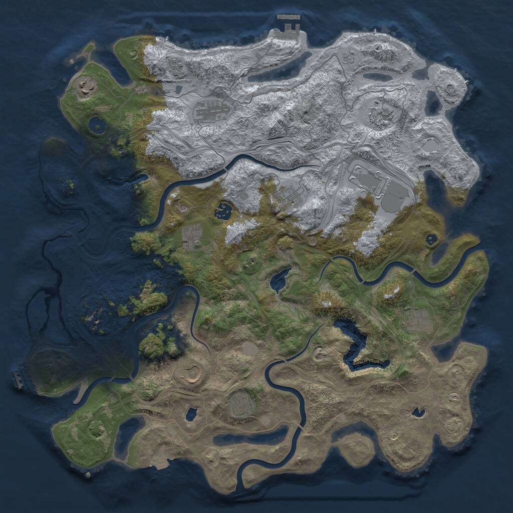 Rust Map: Procedural Map, Size: 4500, Seed: 1769426143, 17 Monuments