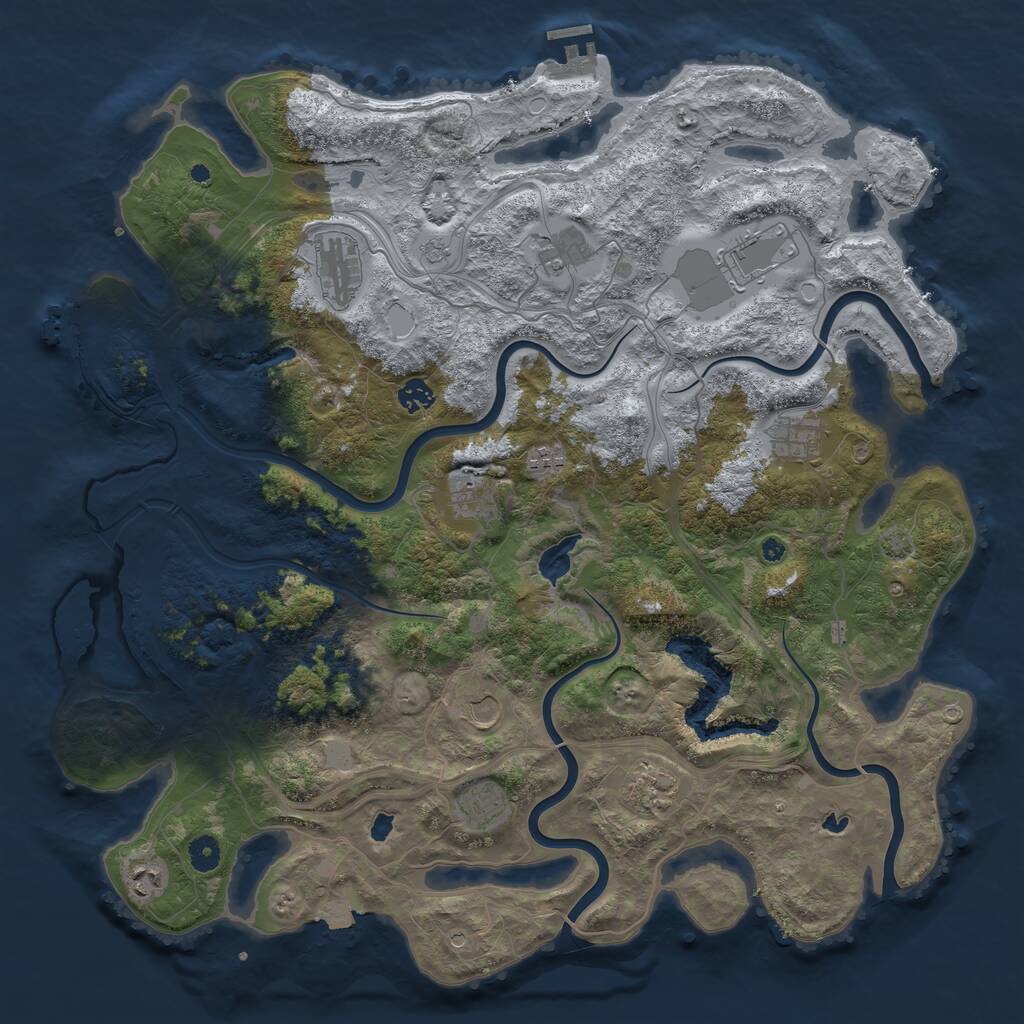 Rust Map: Procedural Map, Size: 4500, Seed: 1769426143, 17 Monuments