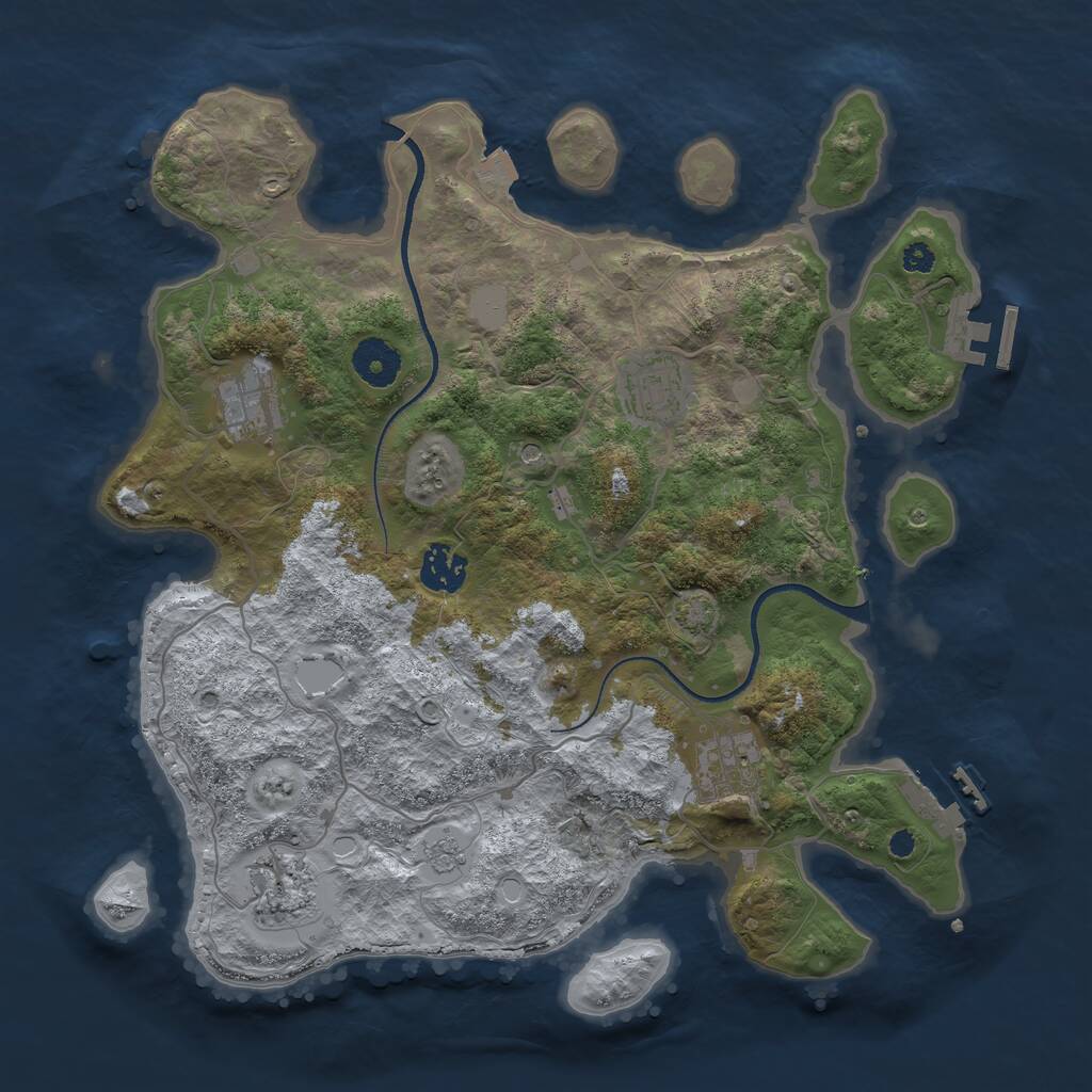 Rust Map: Procedural Map, Size: 3450, Seed: 85679946, 11 Monuments