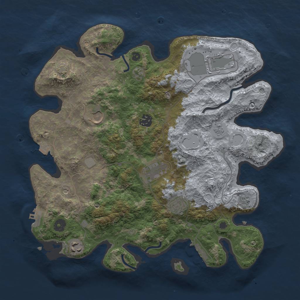 Rust Map: Procedural Map, Size: 3550, Seed: 19875602, 15 Monuments