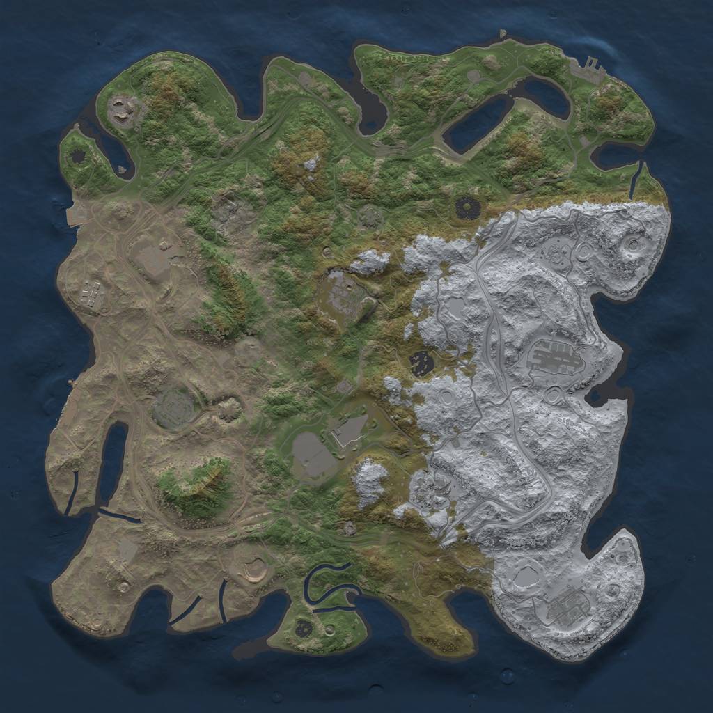 Rust Map: Procedural Map, Size: 4250, Seed: 5938676, 19 Monuments