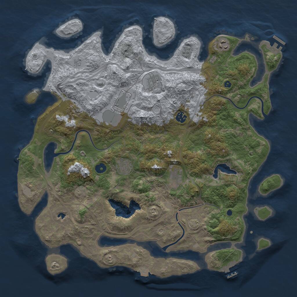 Rust Map: Procedural Map, Size: 4250, Seed: 57161618, 14 Monuments
