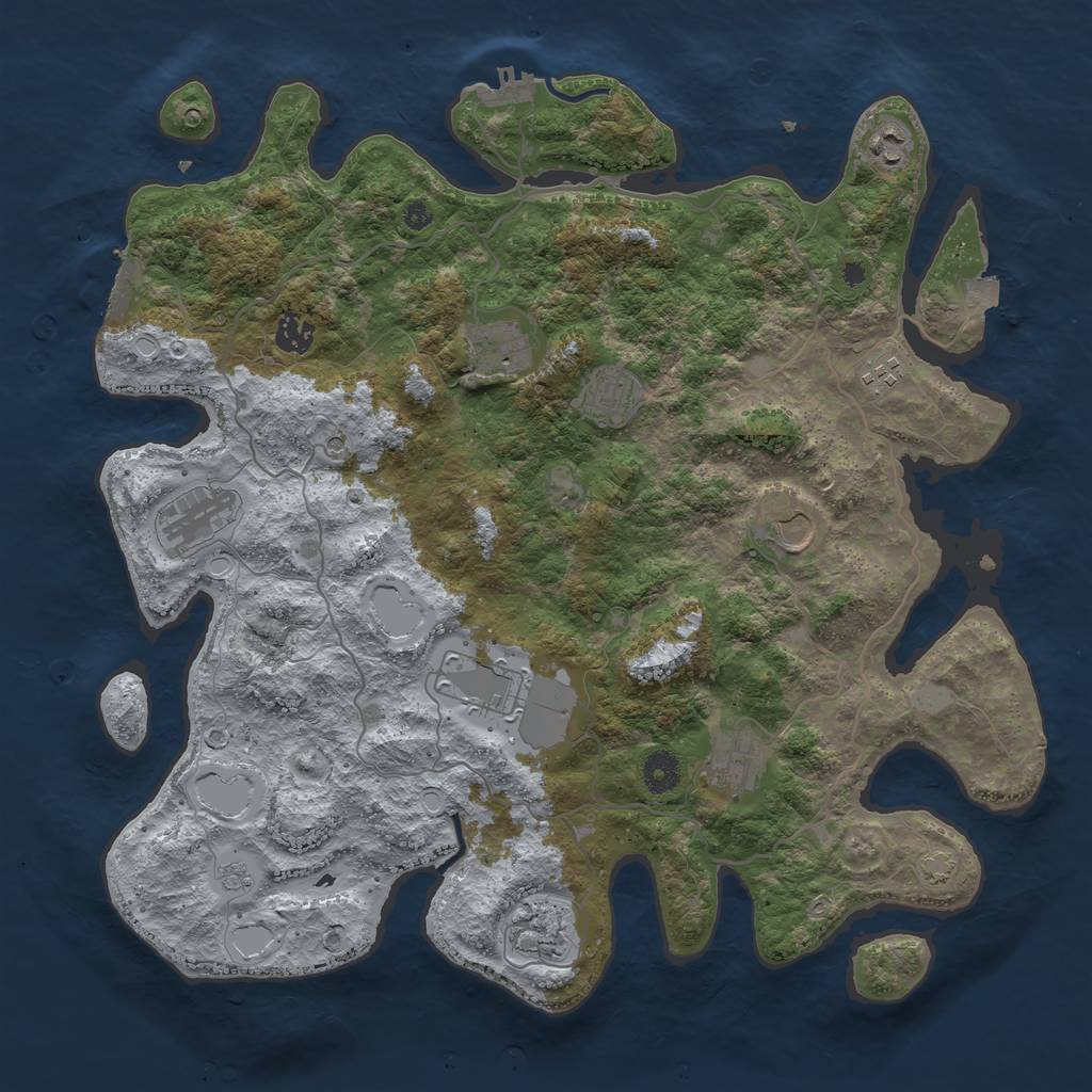 Rust Map: Procedural Map, Size: 4100, Seed: 62137134, 18 Monuments