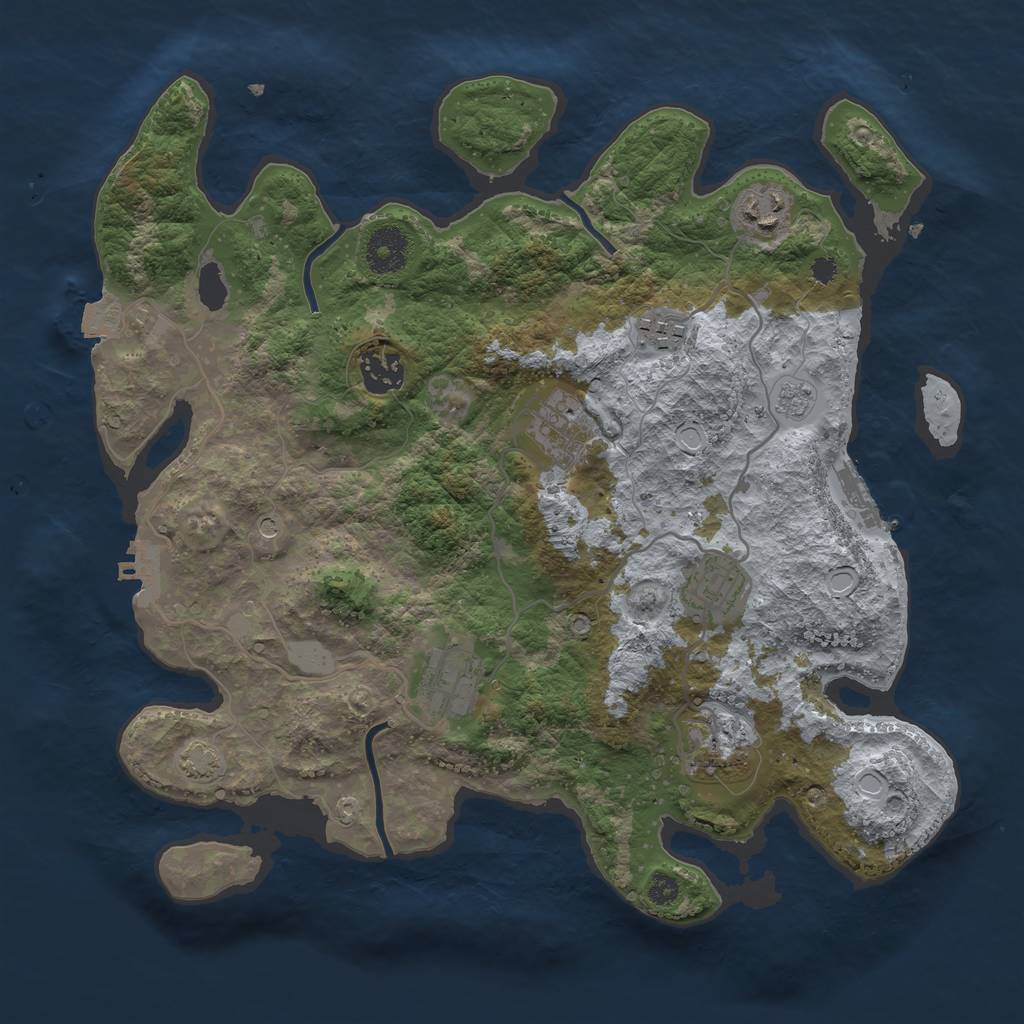 Rust Map: Procedural Map, Size: 3400, Seed: 2783570, 15 Monuments