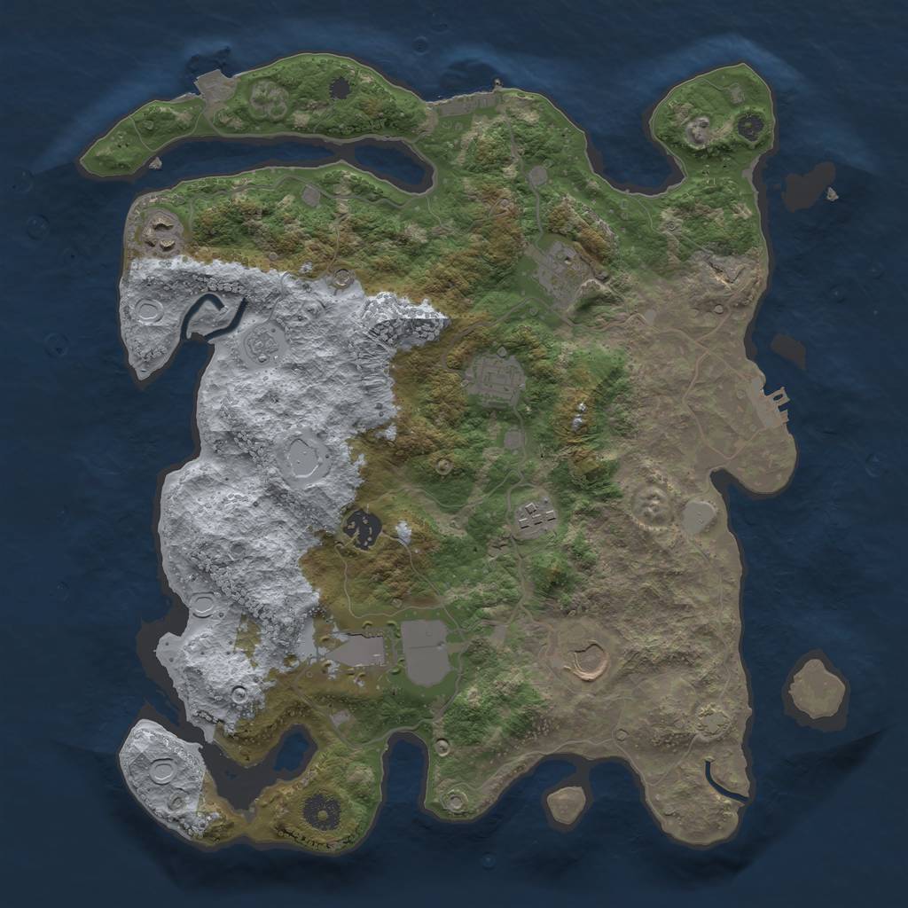 Rust Map: Procedural Map, Size: 3650, Seed: 67000141, 15 Monuments