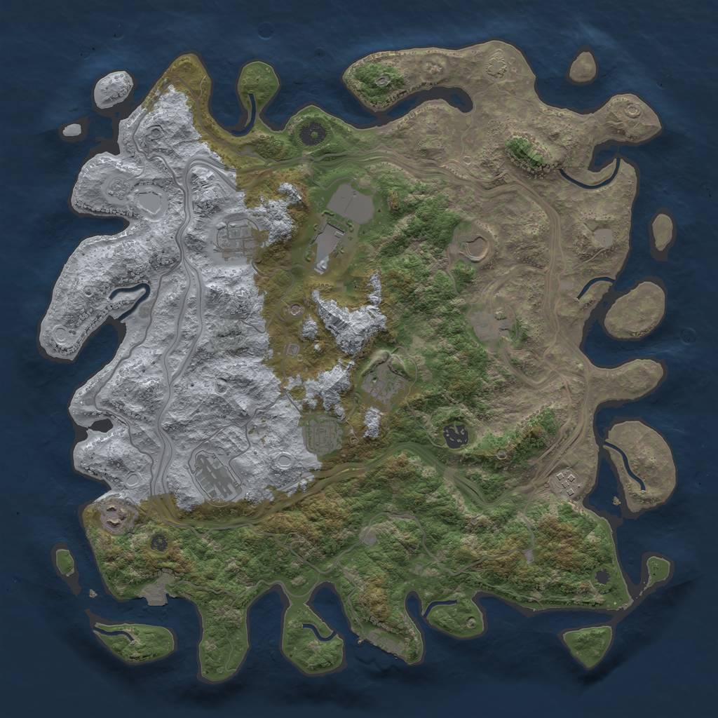 Rust Map: Procedural Map, Size: 4300, Seed: 39015444, 17 Monuments