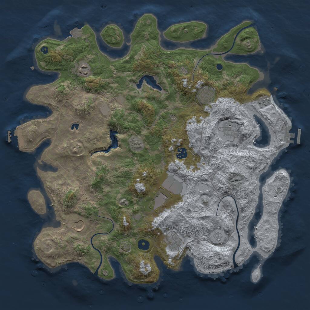 Rust Map: Procedural Map, Size: 4100, Seed: 96622317, 14 Monuments