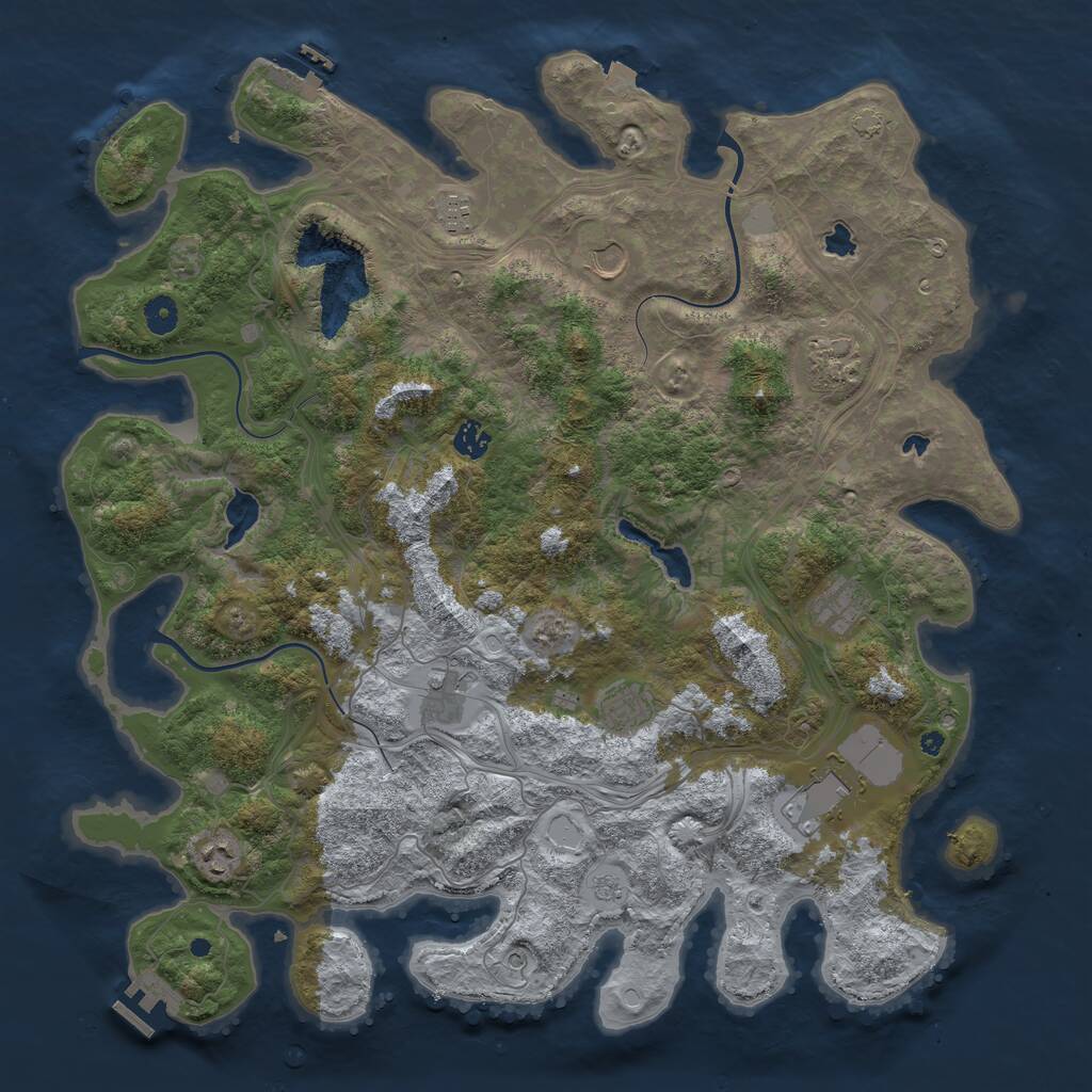 Rust Map: Procedural Map, Size: 4500, Seed: 1181329477, 15 Monuments