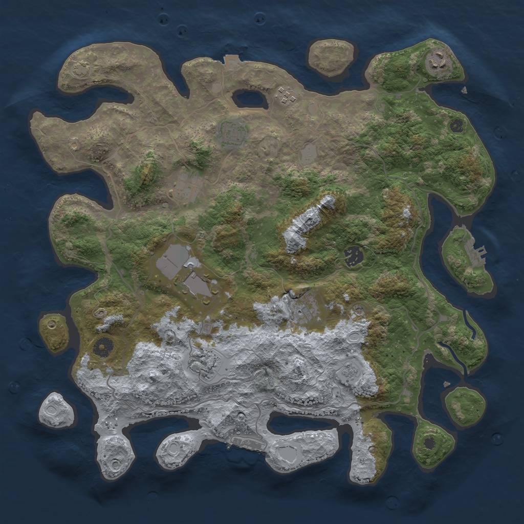 Rust Map: Procedural Map, Size: 4000, Seed: 41850790, 16 Monuments