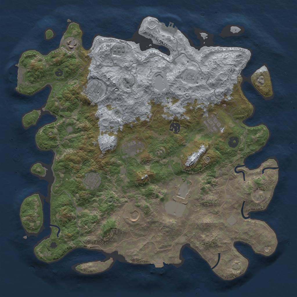 Rust Map: Procedural Map, Size: 4000, Seed: 8530427, 17 Monuments