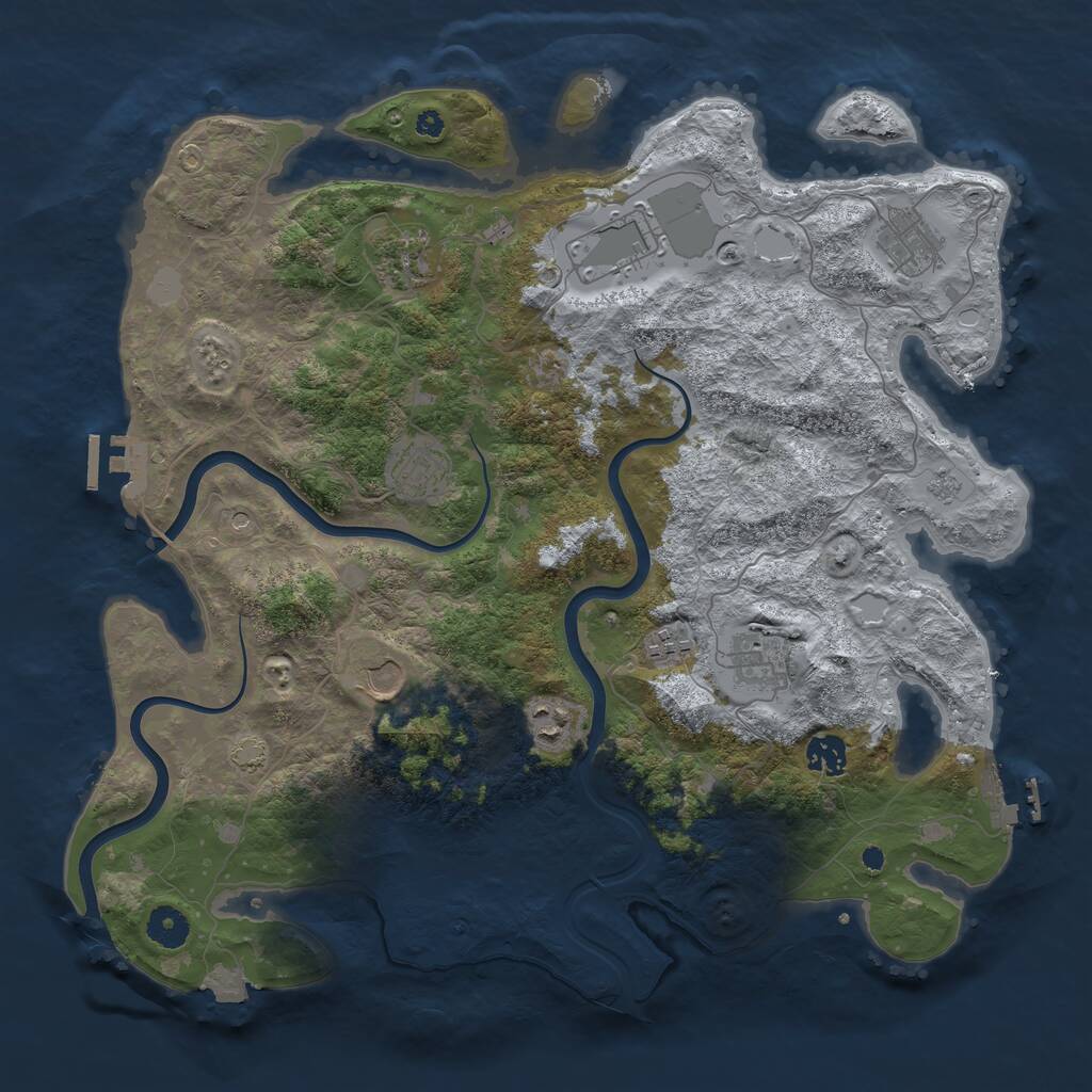Rust Map: Procedural Map, Size: 3950, Seed: 81514723, 15 Monuments