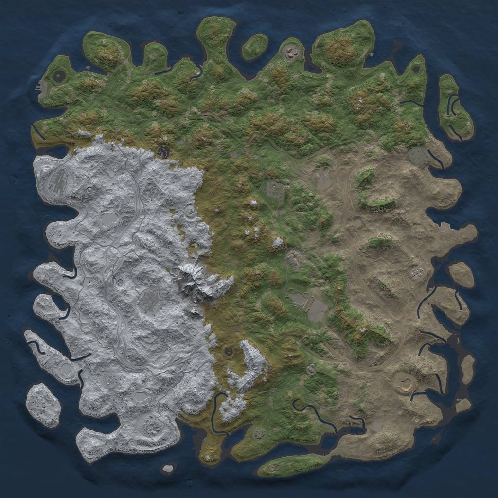 Rust Map: Procedural Map, Size: 6000, Seed: 35112, 18 Monuments