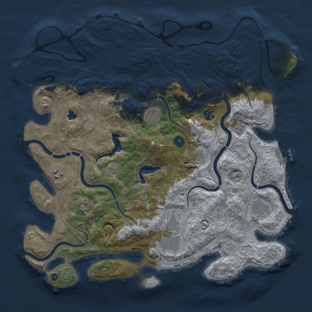 Rust Map: Procedural Map, Size: 4250, Seed: 18446453, 13 Monuments