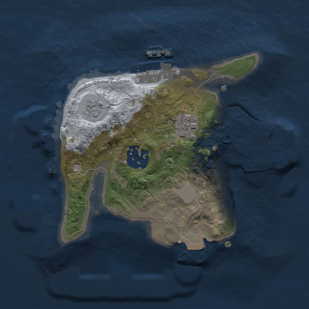 Rust Map: Procedural Map, Size: 2000, Seed: 831098198, 6 Monuments