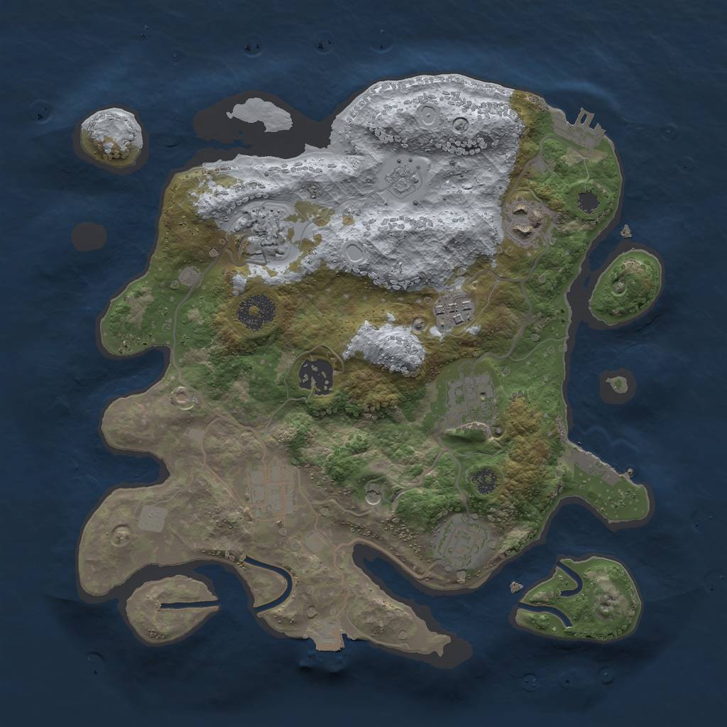 Rust Map: Procedural Map, Size: 3000, Seed: 1306013127, 14 Monuments