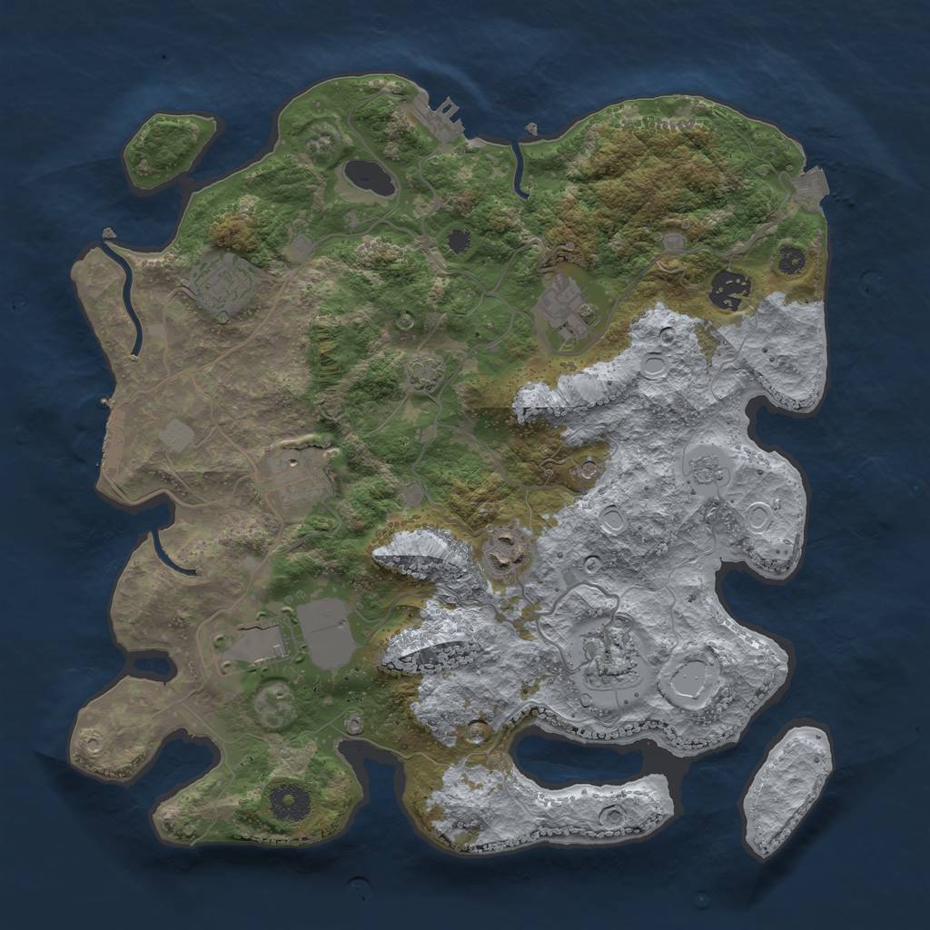 Rust Map: Procedural Map, Size: 3500, Seed: 384941493, 15 Monuments