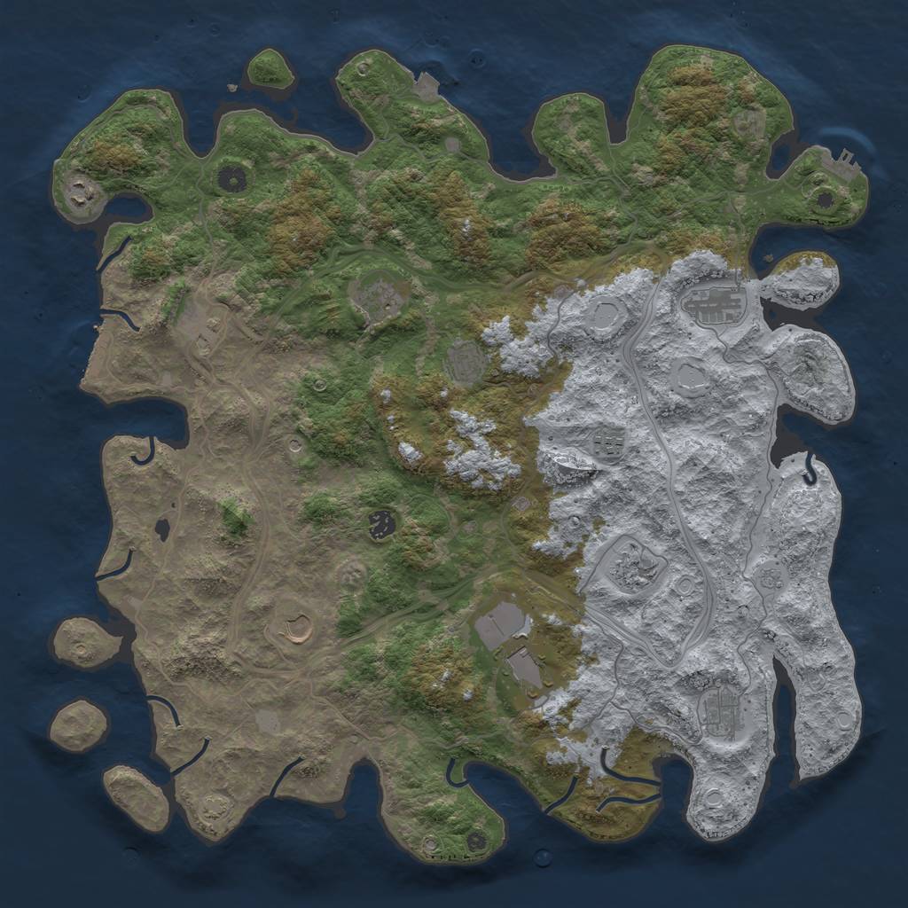 Rust Map: Procedural Map, Size: 4800, Seed: 1316117353, 19 Monuments