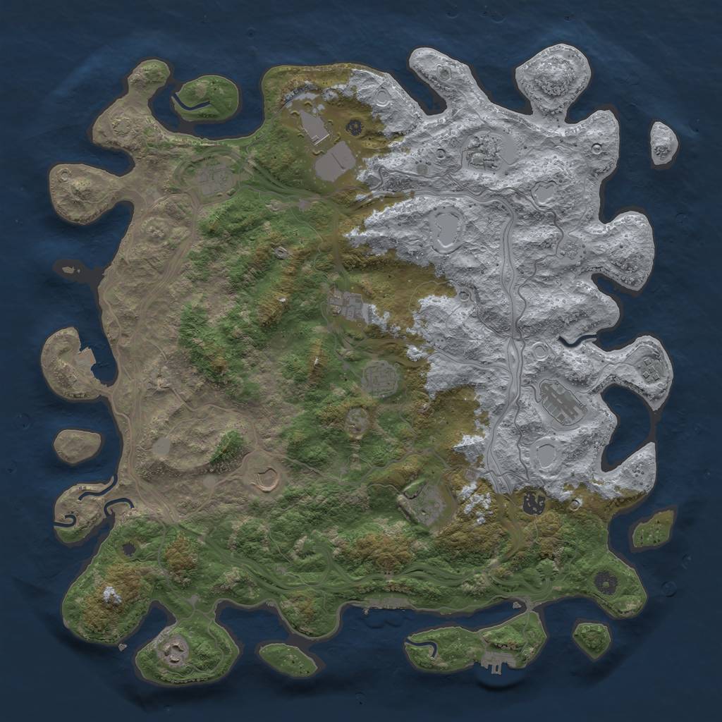 Rust Map: Procedural Map, Size: 4600, Seed: 40000, 19 Monuments