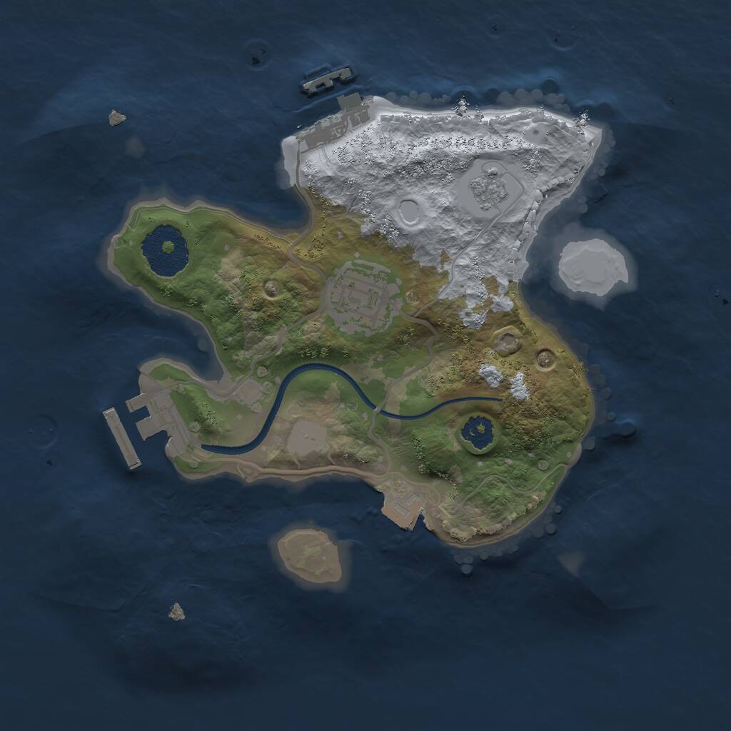 Rust Map: Procedural Map, Size: 2300, Seed: 61396, 5 Monuments