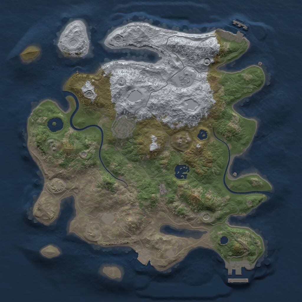 Rust Map: Procedural Map, Size: 3027, Seed: 3166, 8 Monuments