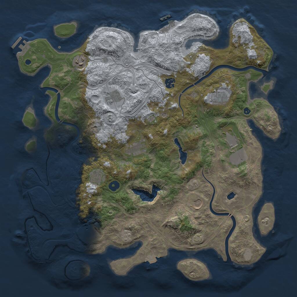 Rust Map: Procedural Map, Size: 4300, Seed: 58965521, 16 Monuments