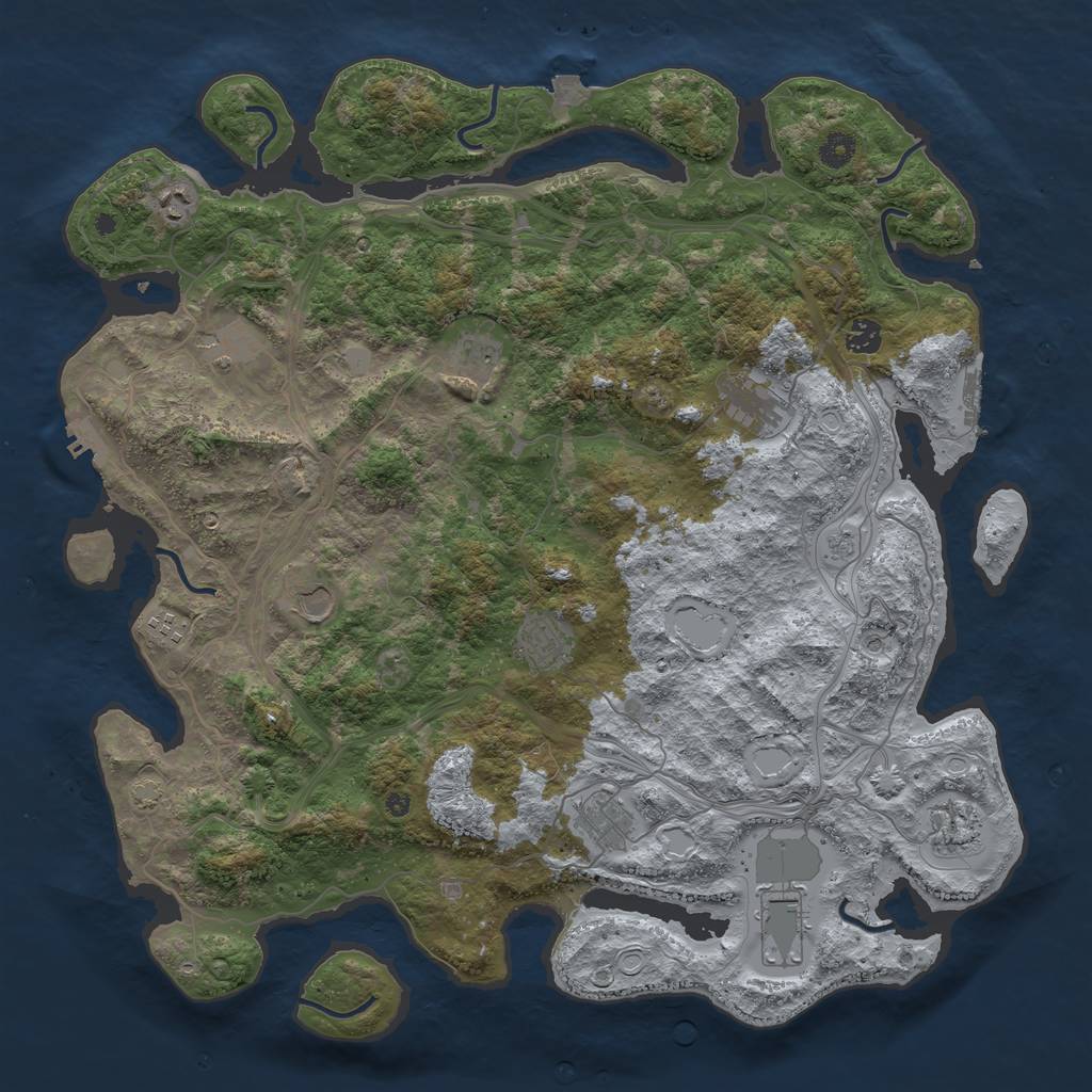 Rust Map: Procedural Map, Size: 4500, Seed: 1478266483, 19 Monuments
