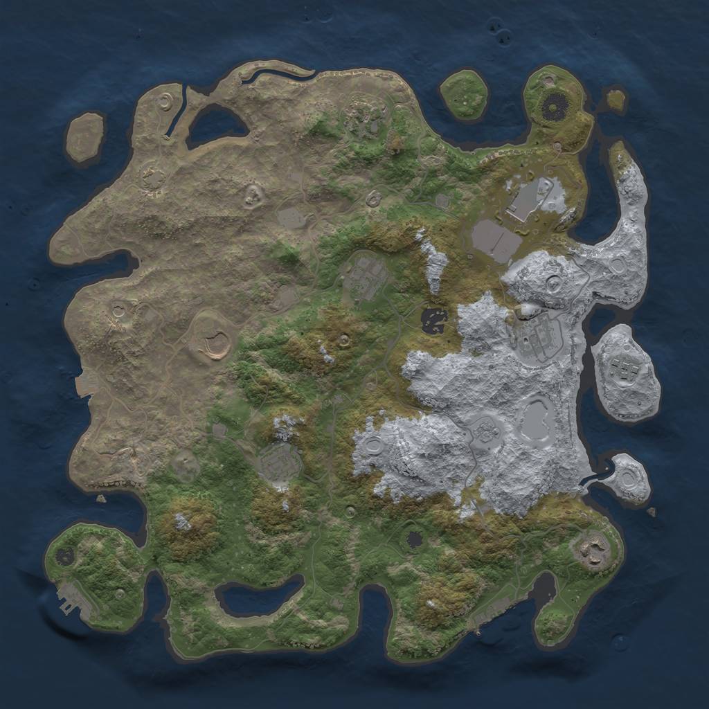 Rust Map: Procedural Map, Size: 3850, Seed: 16040872, 17 Monuments