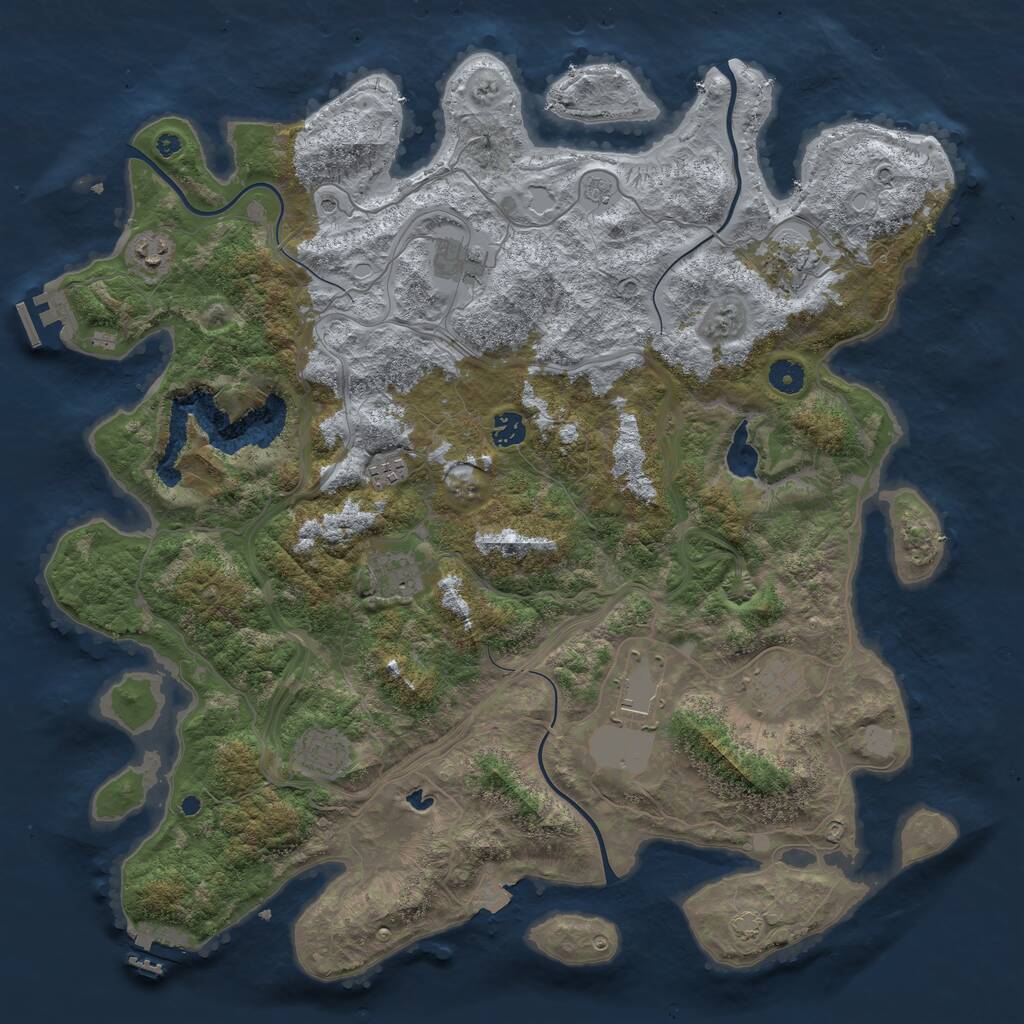 Rust Map: Procedural Map, Size: 4400, Seed: 6897146, 15 Monuments