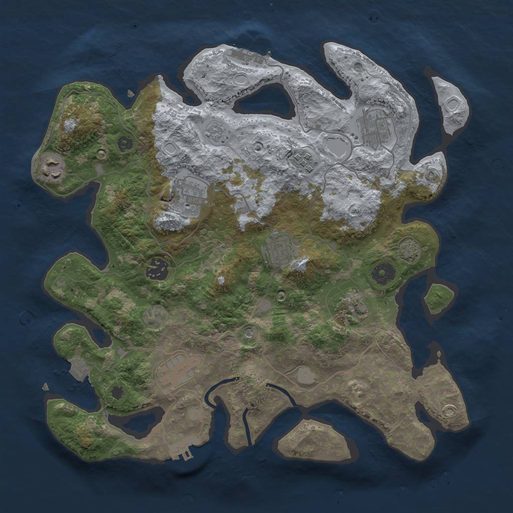 Rust Map: Procedural Map, Size: 3400, Seed: 87227716, 16 Monuments