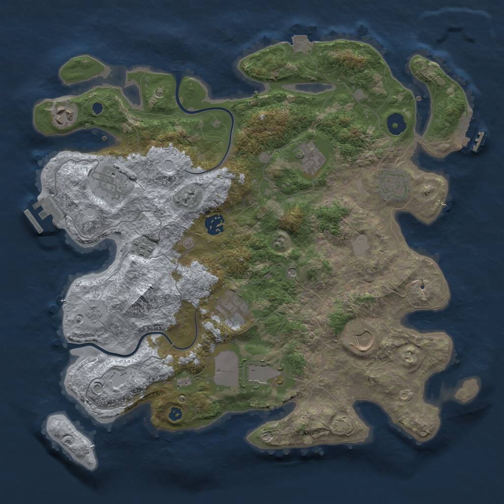 Rust Map: Procedural Map, Size: 3750, Seed: 78235308, 15 Monuments