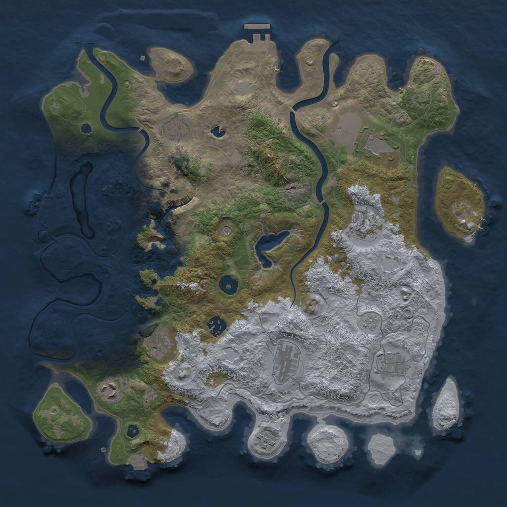Rust Map: Procedural Map, Size: 4000, Seed: 15213539, 15 Monuments