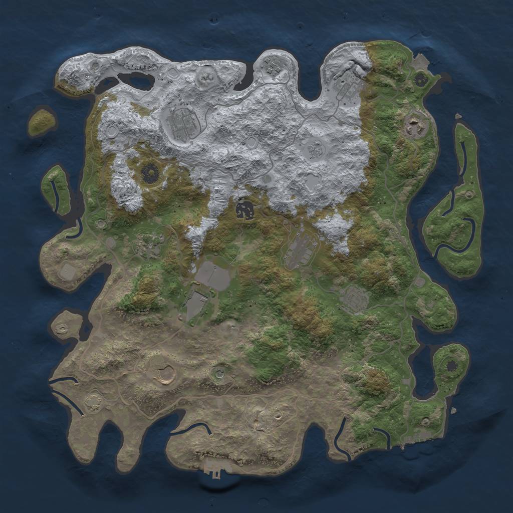 Rust Map: Procedural Map, Size: 4000, Seed: 18661362, 18 Monuments