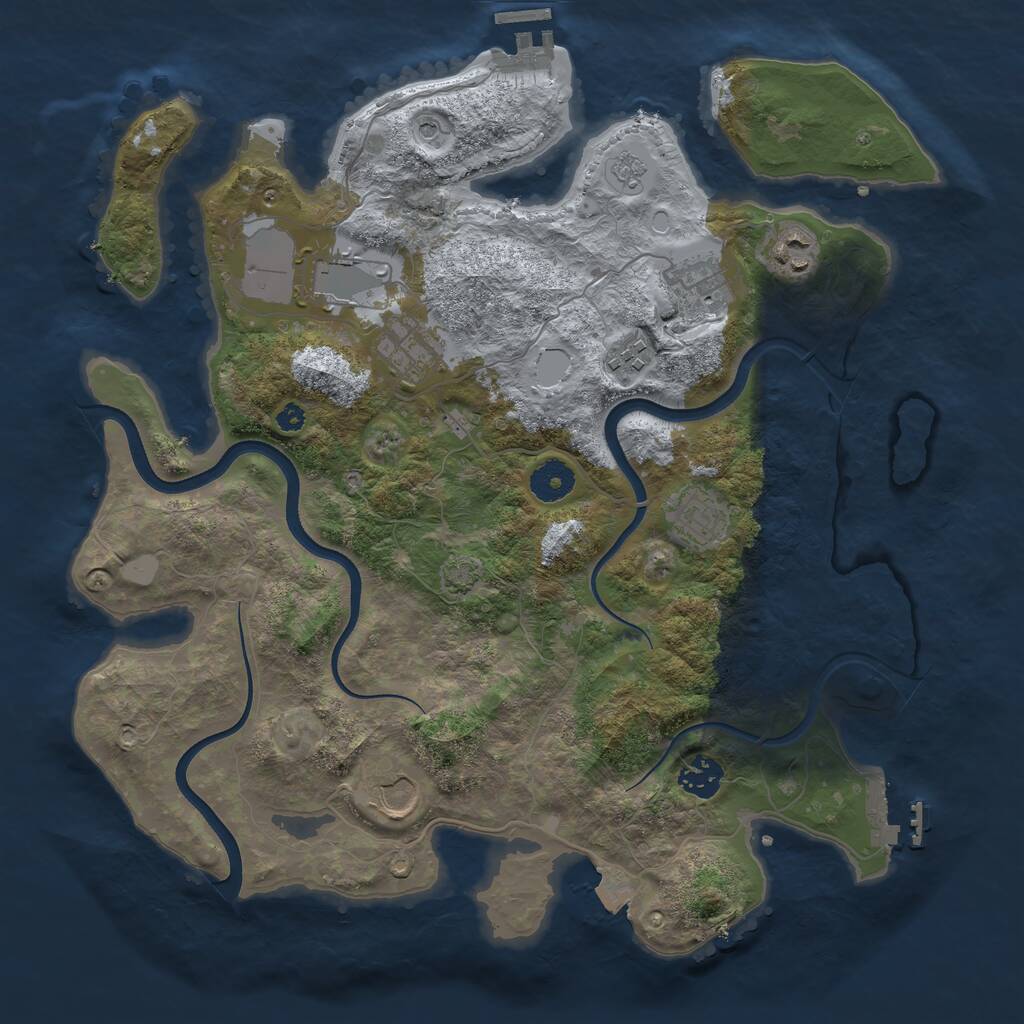 Rust Map: Procedural Map, Size: 3650, Seed: 36408932, 14 Monuments