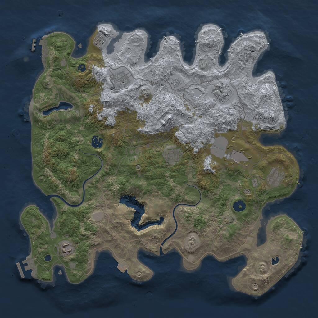 Rust Map: Procedural Map, Size: 4000, Seed: 86936249, 14 Monuments
