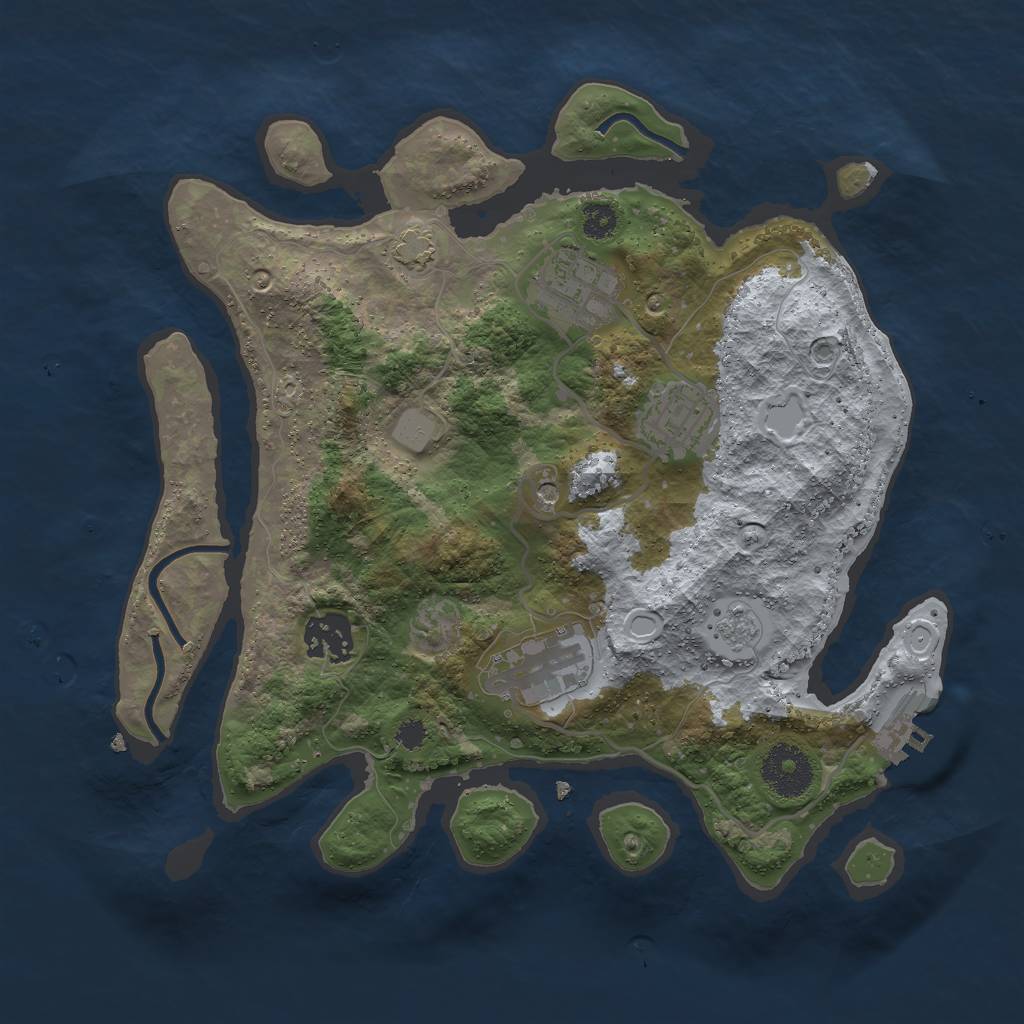 Rust Map: Procedural Map, Size: 3000, Seed: 1397531, 11 Monuments