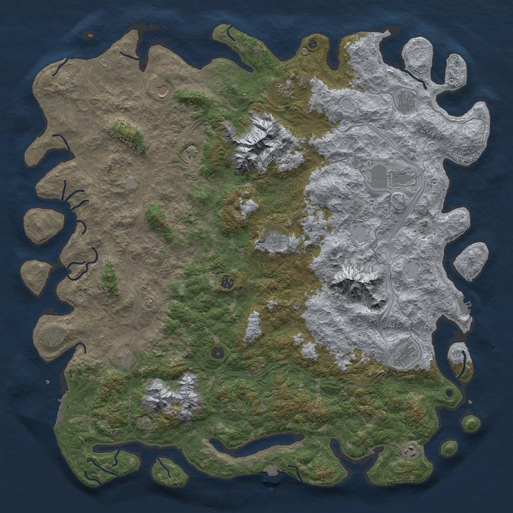 Rust Map: Procedural Map, Size: 6000, Seed: 898006953, 19 Monuments