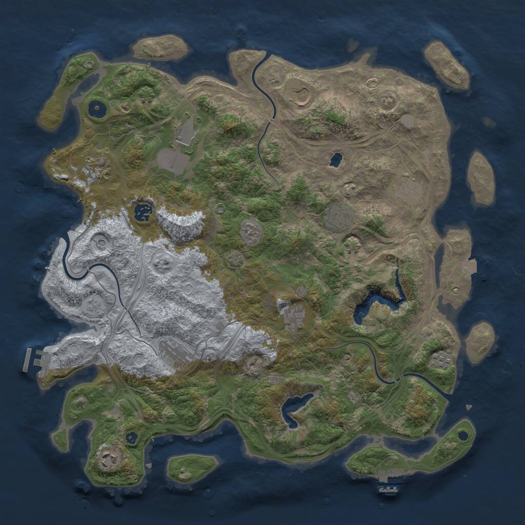 Rust Map: Procedural Map, Size: 4400, Seed: 86213720, 16 Monuments