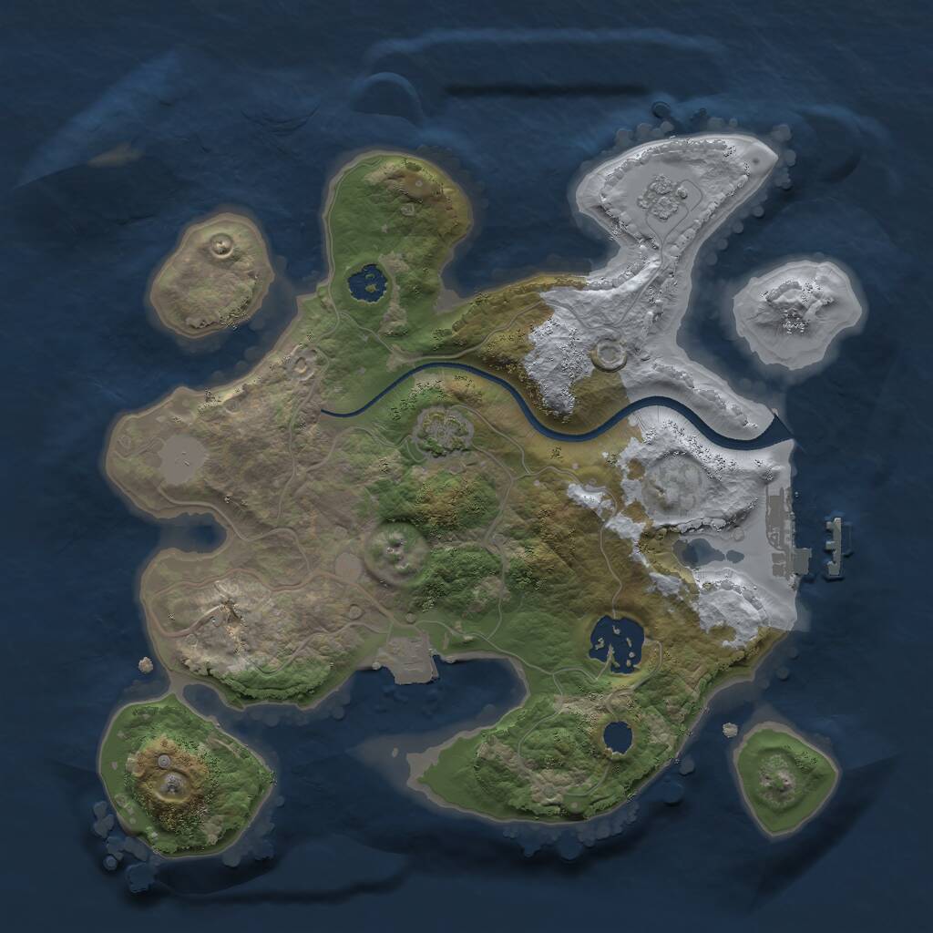 Rust Map: Procedural Map, Size: 2500, Seed: 1846500920, 5 Monuments