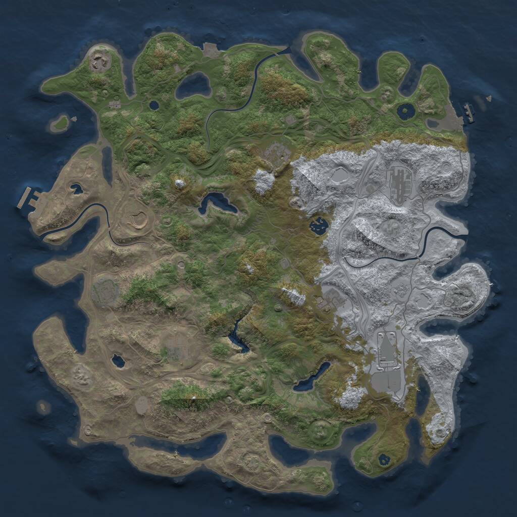 Rust Map: Procedural Map, Size: 4500, Seed: 2089045717, 15 Monuments