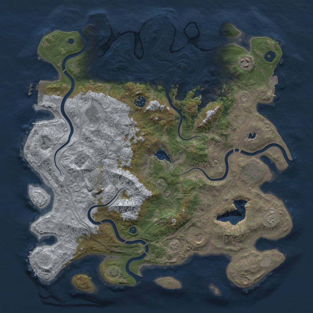 Rust Map: Procedural Map, Size: 4250, Seed: 97958812, 13 Monuments
