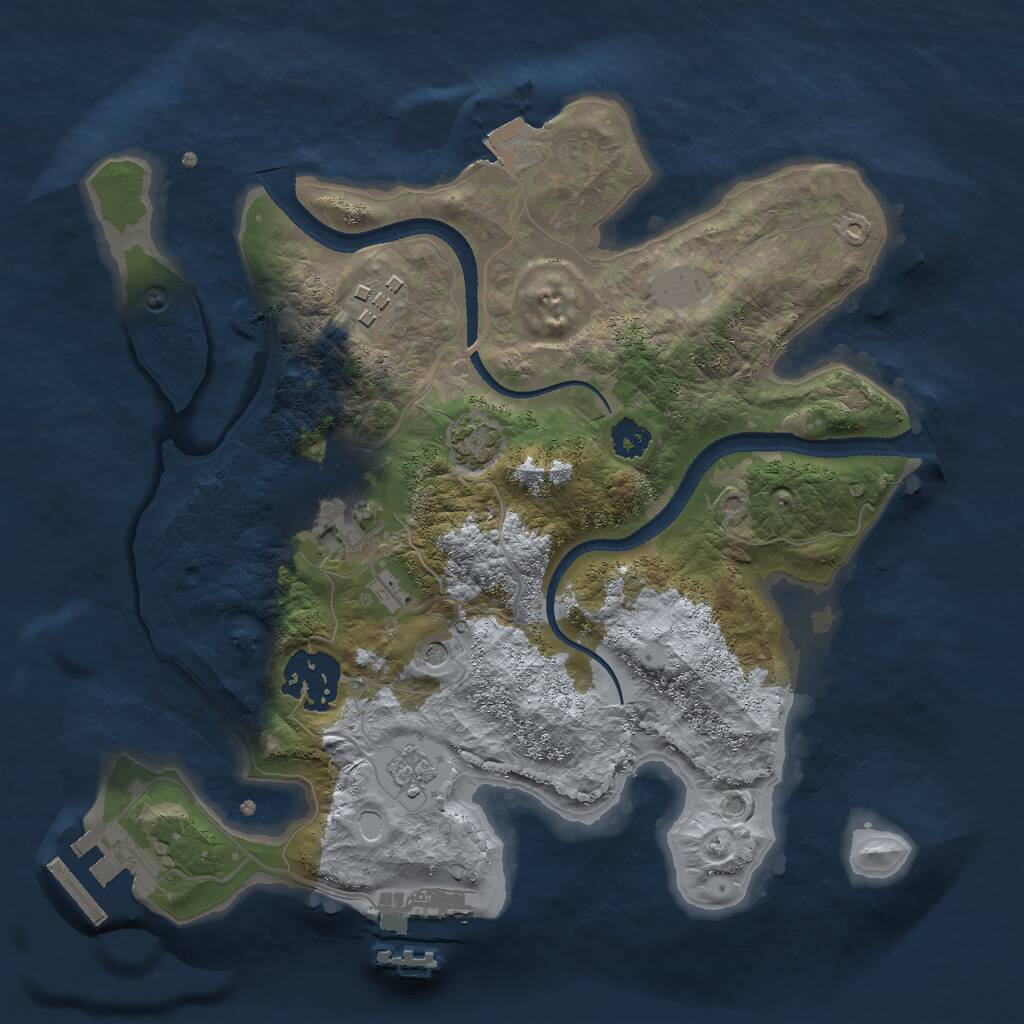 Rust Map: Procedural Map, Size: 2600, Seed: 13307797, 9 Monuments