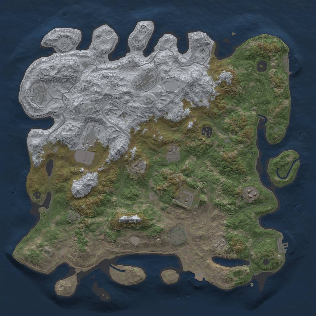 Rust Map: Procedural Map, Size: 4250, Seed: 702231677, 17 Monuments